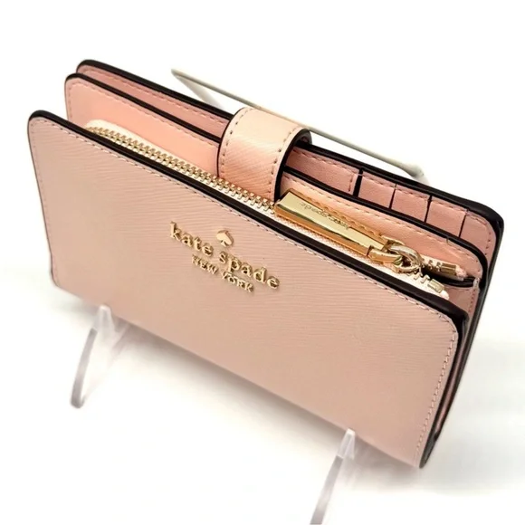 Kate Spade Leila Medium Compact Bifold Wallet Light Pink